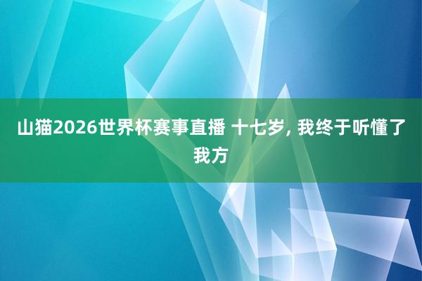 山猫2026世界杯赛事直播 十七岁, 我终于听懂了我方