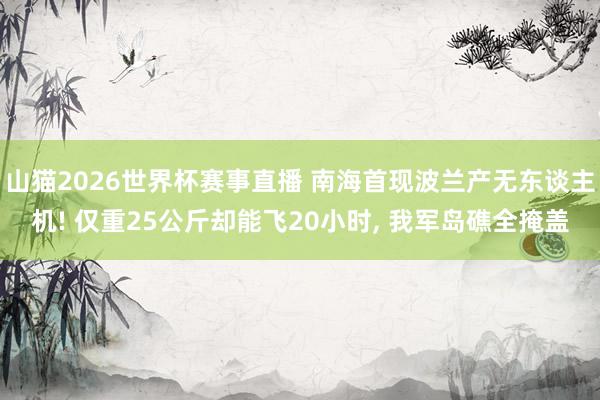 山猫2026世界杯赛事直播 南海首现波兰产无东谈主机! 仅重25公斤却能飞20小时, 我军岛礁全掩盖
