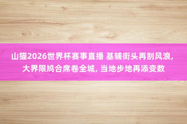 山猫2026世界杯赛事直播 基辅街头再刮风浪, 大界限鸠合席卷全城, 当地步地再添变数