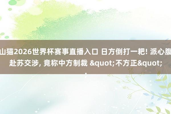 山猫2026世界杯赛事直播入口 日方倒打一耙! 派心腹赴苏交涉, 竟称中方制裁 "不方正"
