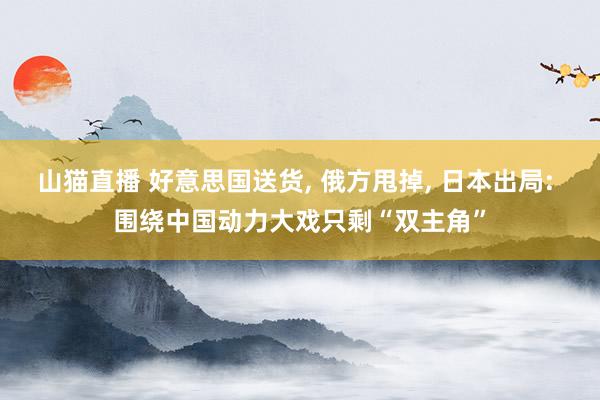 山猫直播 好意思国送货, 俄方甩掉, 日本出局: 围绕中国动力大戏只剩“双主角”