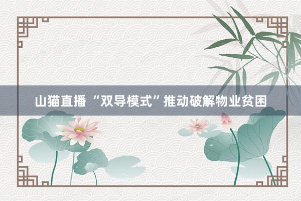 山猫直播 “双导模式”推动破解物业贫困