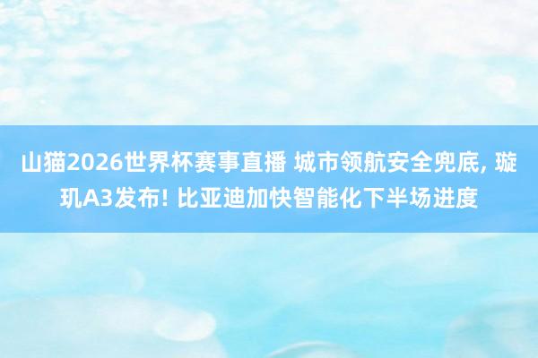 山猫2026世界杯赛事直播 城市领航安全兜底, 璇玑A3发布! 比亚迪加快智能化下半场进度