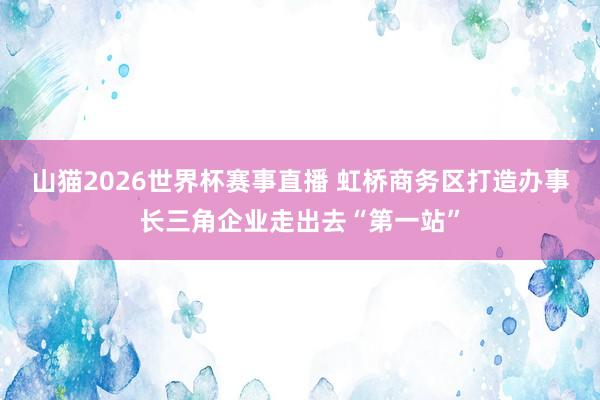山猫2026世界杯赛事直播 虹桥商务区打造办事长三角企业走出去“第一站”