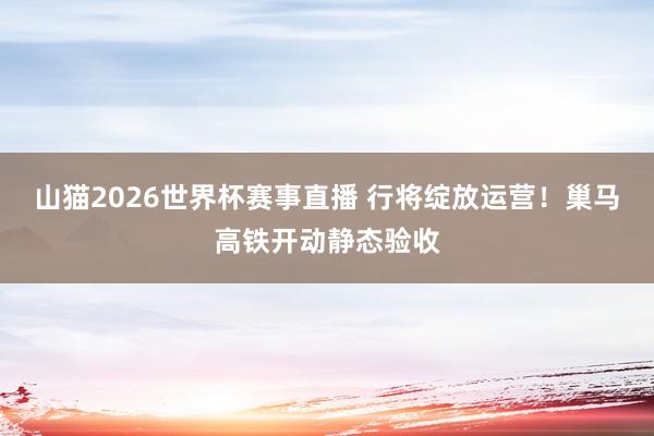 山猫2026世界杯赛事直播 行将绽放运营！巢马高铁开动静态验收