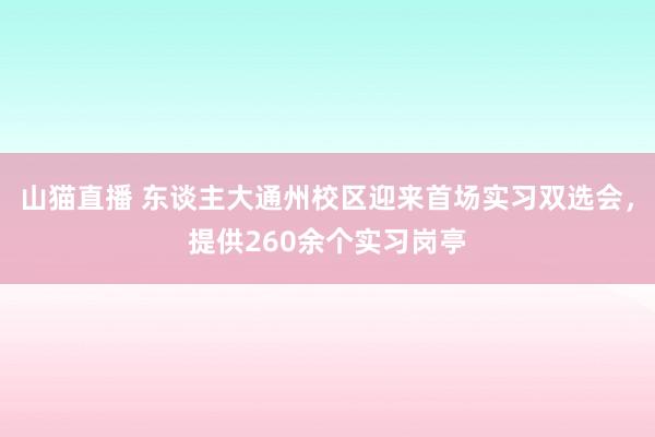 山猫直播 东谈主大通州校区迎来首场实习双选会，提供260余个实习岗亭