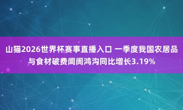 山猫2026世界杯赛事直播入口 一季度我国农居品与食材破费阛阓鸿沟同比增长3.19%