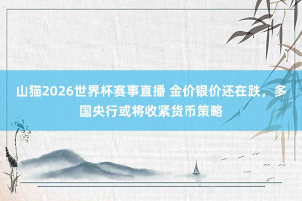 山猫2026世界杯赛事直播 金价银价还在跌，多国央行或将收紧货币策略