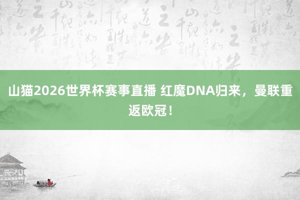 山猫2026世界杯赛事直播 红魔DNA归来，曼联重返欧冠！