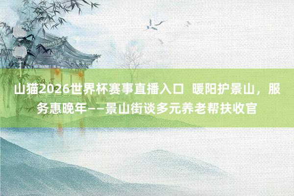 山猫2026世界杯赛事直播入口  暖阳护景山，服务惠晚年——景山街谈多元养老帮扶收官