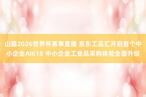 山猫2026世界杯赛事直播 京东工品汇开启首个中小企业AI618 中小企业工业品采购体验全面升级