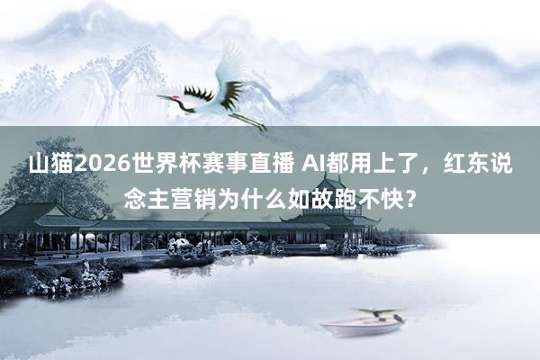 山猫2026世界杯赛事直播 AI都用上了，红东说念主营销为什么如故跑不快？