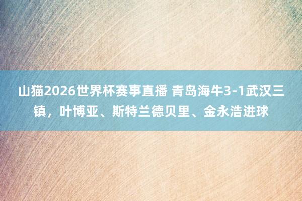 山猫2026世界杯赛事直播 青岛海牛3-1武汉三镇，叶博亚、斯特兰德贝里、金永浩进球