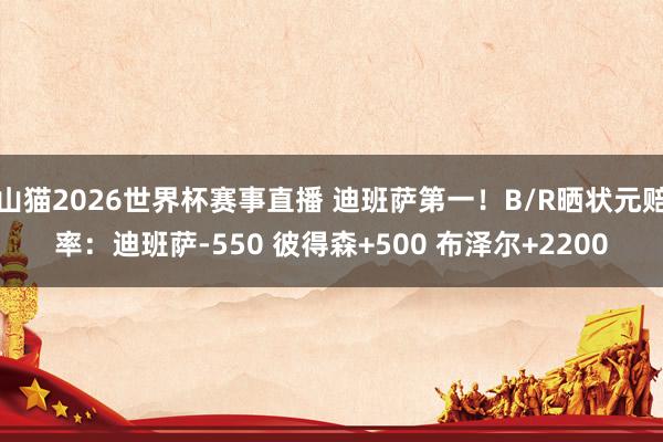 山猫2026世界杯赛事直播 迪班萨第一！B/R晒状元赔率：迪班萨-550 彼得森+500 布泽尔+2200