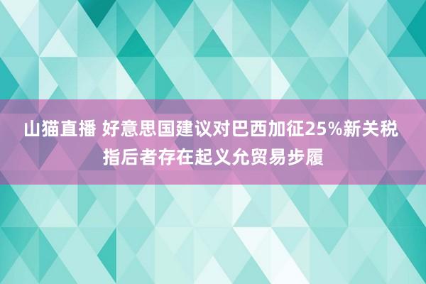 山猫直播 好意思国建议对巴西加征25%新关税 指后者存在起义允贸易步履