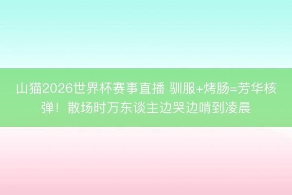 山猫2026世界杯赛事直播 驯服+烤肠=芳华核弹！散场时万东谈主边哭边啃到凌晨