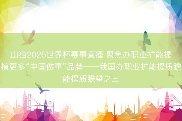 山猫2026世界杯赛事直播 聚焦办职业扩能提质|莳植更多“中国做事”品牌——我国办职业扩能提质瞻望之三