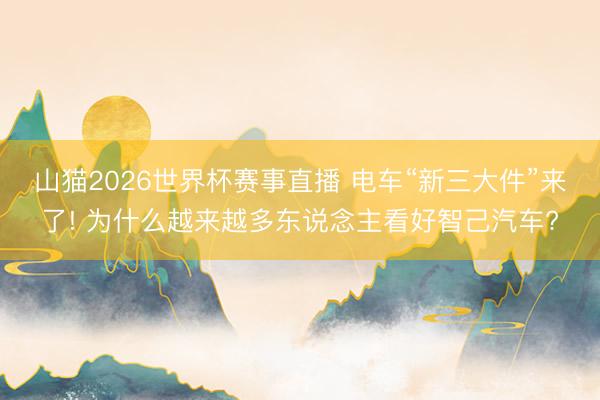 山猫2026世界杯赛事直播 电车“新三大件”来了! 为什么越来越多东说念主看好智己汽车?