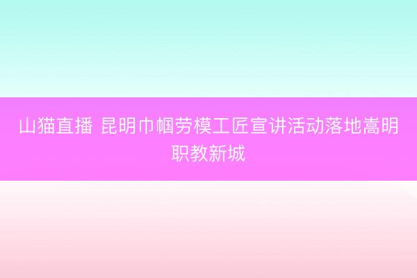 山猫直播 昆明巾帼劳模工匠宣讲活动落地嵩明职教新城
