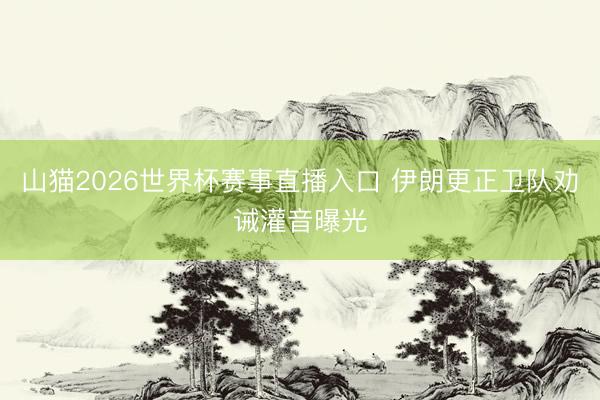 山猫2026世界杯赛事直播入口 伊朗更正卫队劝诫灌音曝光