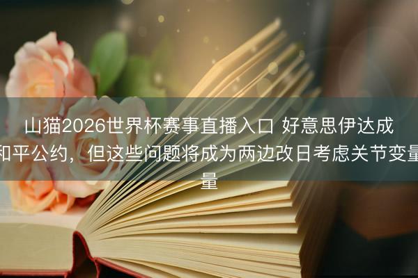 山猫2026世界杯赛事直播入口 好意思伊达成和平公约，但这些问题将成为两边改日考虑关节变量