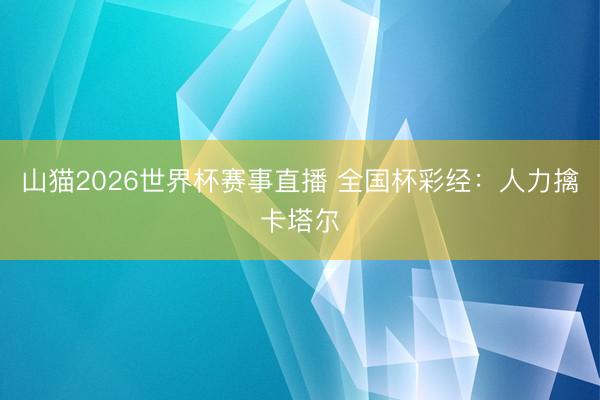 山猫2026世界杯赛事直播 全国杯彩经：人力擒卡塔尔